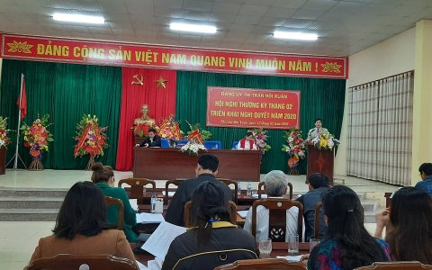 Đảng ủy Thị trấn Hồi Xuân tổ chức hội nghị thường kỳ tháng 02/2020.